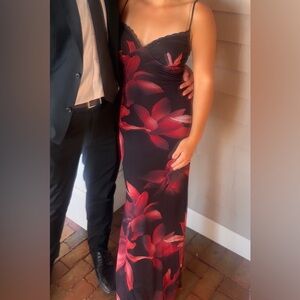 Windsor Black and Red Floral Maxi Dress